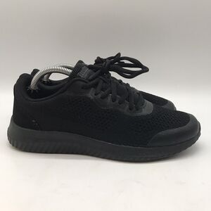 Tredsafe Slip Oil Resistant Shoes Women's 6.5  Black Knit Anti-fatigue Lace Up